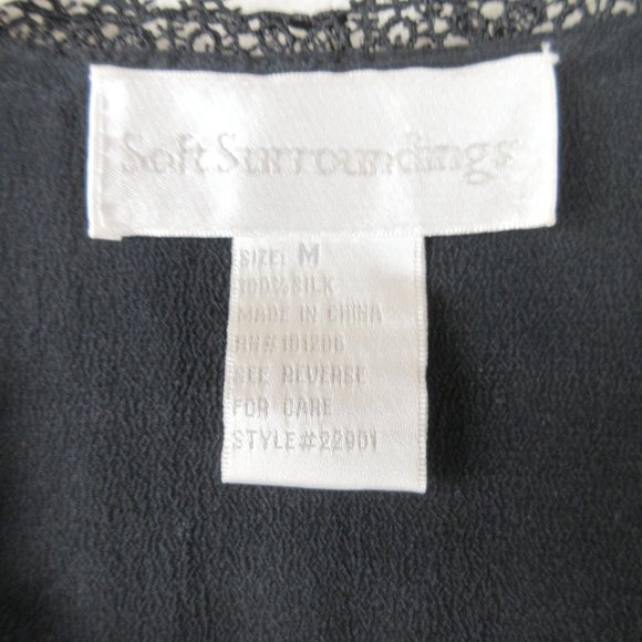 Soft Surroundings Pleated Long Sleeve Tunic Size M Black - Picture 6 of 11